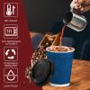 imageLamosi Disposable Coffee Cups with Lids 12 OZ 50 Pack Insulated Paper Coffee Cups with Lids Corrugated Ripple Wall To Go Coffee Cup with Lid for Hot Beverages BlueBlue