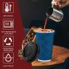 imageLamosi Disposable Coffee Cups with Lids 12 OZ 50 Pack Insulated Paper Coffee Cups with Lids Corrugated Ripple Wall To Go Coffee Cup with Lid for Hot Beverages BlueBlue