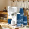 imageLamosi Disposable Coffee Cups with Lids 12 OZ 50 Pack Insulated Paper Coffee Cups with Lids Corrugated Ripple Wall To Go Coffee Cup with Lid for Hot Beverages BlueBlue500Pack