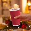 imageLamosi Disposable Coffee Cups with Lids 12 OZ 50 Pack Insulated Paper Coffee Cups with Lids Corrugated Ripple Wall To Go Coffee Cup with Lid for Hot Beverages BlueRed