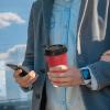 imageLamosi Disposable Coffee Cups with Lids 12 OZ 50 Pack Insulated Paper Coffee Cups with Lids Corrugated Ripple Wall To Go Coffee Cup with Lid for Hot Beverages BlueRed