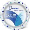 imageLamosi 85 Inch Disposable Paper Plates Paper Plates 200 Count Soak Proof Cut Proof Heavy Duty Disposable Plates for Everyday Use Party Wedding10 Inch 140Count