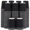 imageLamosi Coffee Cups 12 oz  120 Pack 12 oz Disposable Paper Coffee Cups Insulated Corrugated Kraft Ripple Wall Cup for Hot Beverage or Cold Drinks NavyBlack