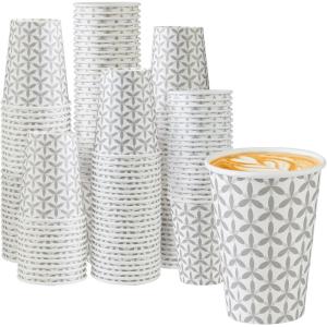 imageLamosi 180 Pack 12 oz Coffee Cups Paper Coffee Cup 12 oz Disposable Coffee Cups Leakproof Hot Drink Cup for Cafe Office Party12OZ180ct