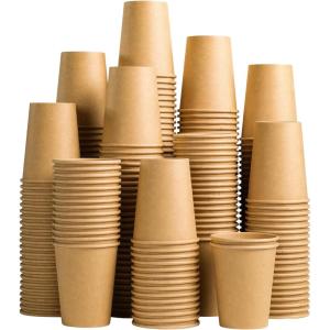 imageLamosi 200 Pack 8 OZ Kraft Paper Cups Brown Disposable Paper Coffee Cups Unbleached Paper Cups for HotCold Beverage Party Home OfficeKraft10oz200pack