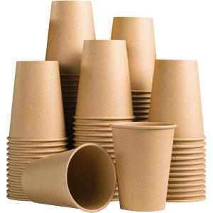 imageLamosi 200 Pack 8 OZ Kraft Paper Cups Brown Disposable Paper Coffee Cups Unbleached Paper Cups for HotCold Beverage Party Home OfficeKraft12oz100pack