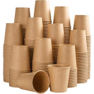 imageLamosi 200 Pack 8 OZ Kraft Paper Cups Brown Disposable Paper Coffee Cups Unbleached Paper Cups for HotCold Beverage Party Home OfficeKraft5OZ300pack