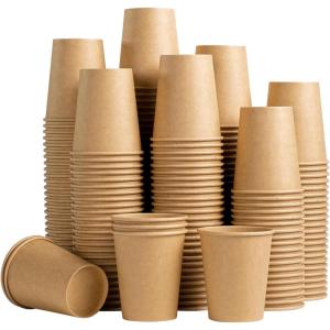 imageLamosi 200 Pack 8 OZ Kraft Paper Cups Brown Disposable Paper Coffee Cups Unbleached Paper Cups for HotCold Beverage Party Home OfficeKraft8oz200pack