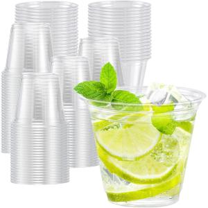 imageLamosi 9 oz Clear Plastic Cups 100 Pack Disposable Party Cups PET Clear Plastic Cocktail Tumblers for Party ampamp Wedding9OZ100PACK
