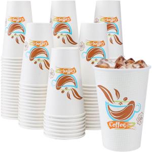 imageLamosi Coffee Cups 12 OZ 500 Pack Disposable Paper Coffee Cups Paper Cup 12 OZ for Hot Cold Drinks Leakproof Disposable Insulated Hot Cup Without Lids for Office Cafe Restaurant and Home16OZ180