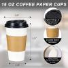 imageLamosi 100 Pack 16 oz Disposable Coffee Cups with Lids and Sleeves White LeakProof To Go Coffee Cups with Lids HotCold Beverage Drinking Cup for Home Office Hotel Parties TravelWhite16OZ100