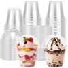 imageLamosi 9 oz Clear Plastic Cups with Lids 50 Pack Clear Disposable Cups with Dome Lids No Hole for Dessert Parfait Yogurt Ice Cream or Cake9oz50Dome