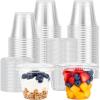 imageLamosi 9 oz Clear Plastic Cups with Lids 50 Pack Clear Disposable Cups with Dome Lids No Hole for Dessert Parfait Yogurt Ice Cream or Cake9oz50Flat
