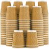 imageLamosi Disposable Coffee Cups 16 OZ 500 Pack Paper Coffee Cups 16 OZ for Hot Drinks or Cold Beverages Insulated Corrugated Ripple Wall Cup No Lids for Office Cafe Home or Travel BlackChampagne