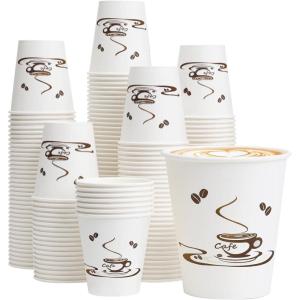 imageLamosi Coffee Cups 12 oz 240 Pack Disposable Paper Cups for Hot or Cold Drinks Insulated Leakproof Cup for Cafe Office hotel and Home10OZ200 Pack