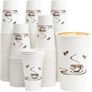 imageLamosi Coffee Cups 12 oz 240 Pack Disposable Paper Cups for Hot or Cold Drinks Insulated Leakproof Cup for Cafe Office hotel and Home16OZ180 Pack