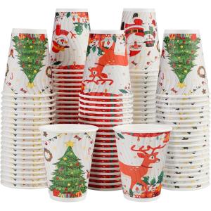 imageLamosi Disposable Coffee Cups 16 OZ 500 Pack Paper Coffee Cups 16 OZ for Hot Drinks or Cold Beverages Insulated Corrugated Ripple Wall Cup No Lids for Office Cafe Home or Travel BlackChristmas