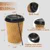 image:imageLamosi 16 oz Disposable Coffee Cups with Lids 50 Pack Insulated Hot Cups To Go Paper Coffee Cups with Lids and Straws Corrugated Ripple Wall Cup for Hot Drink Office Coffee Bar Champagne500PackChampagne