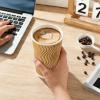 image:imageLamosi 16 oz Disposable Coffee Cups with Lids 50 Pack Insulated Hot Cups To Go Paper Coffee Cups with Lids and Straws Corrugated Ripple Wall Cup for Hot Drink Office Coffee Bar Champagne500PackChampagne