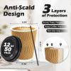 image:imageLamosi 16 oz Disposable Coffee Cups with Lids 50 Pack Insulated Hot Cups To Go Paper Coffee Cups with Lids and Straws Corrugated Ripple Wall Cup for Hot Drink Office Coffee Bar Champagne50PackChampagne