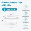 image:imageLamosi 360 Set 2 oz Jello Shot Cups with Lids Sturdy amp Safe Small Food Containers with Lids Disposable Food Storage Condiment Cups for Salad Dressing Portion Sauce Dipping PuddingLAZL2OZ360