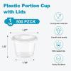 image:imageLamosi 360 Set 2 oz Jello Shot Cups with Lids Sturdy amp Safe Small Food Containers with Lids Disposable Food Storage Condiment Cups for Salad Dressing Portion Sauce Dipping PuddingLAZL1OZ500