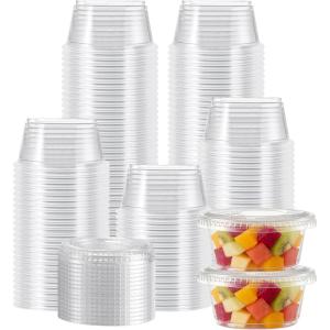 image:imageLamosi 360 Set 2 oz Jello Shot Cups with Lids Sturdy amp Safe Small Food Containers with Lids Disposable Food Storage Condiment Cups for Salad Dressing Portion Sauce Dipping PuddingLAZL2OZ360