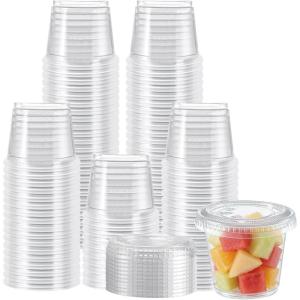 image:imageLamosi 360 Set 2 oz Jello Shot Cups with Lids Sturdy amp Safe Small Food Containers with Lids Disposable Food Storage Condiment Cups for Salad Dressing Portion Sauce Dipping PuddingLAZL55OZ360