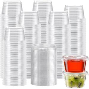 image:imageLamosi 360 Set 2 oz Jello Shot Cups with Lids Sturdy amp Safe Small Food Containers with Lids Disposable Food Storage Condiment Cups for Salad Dressing Portion Sauce Dipping PuddingLAZL4OZ360