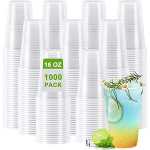 image:imageLamosi 500 Pack 7 oz Plastic Cups Disposable Plastic Clear Cups Cold Drinking Water cups for Party Wedding Travel BBQ Picnic Event16OZ1000Pack